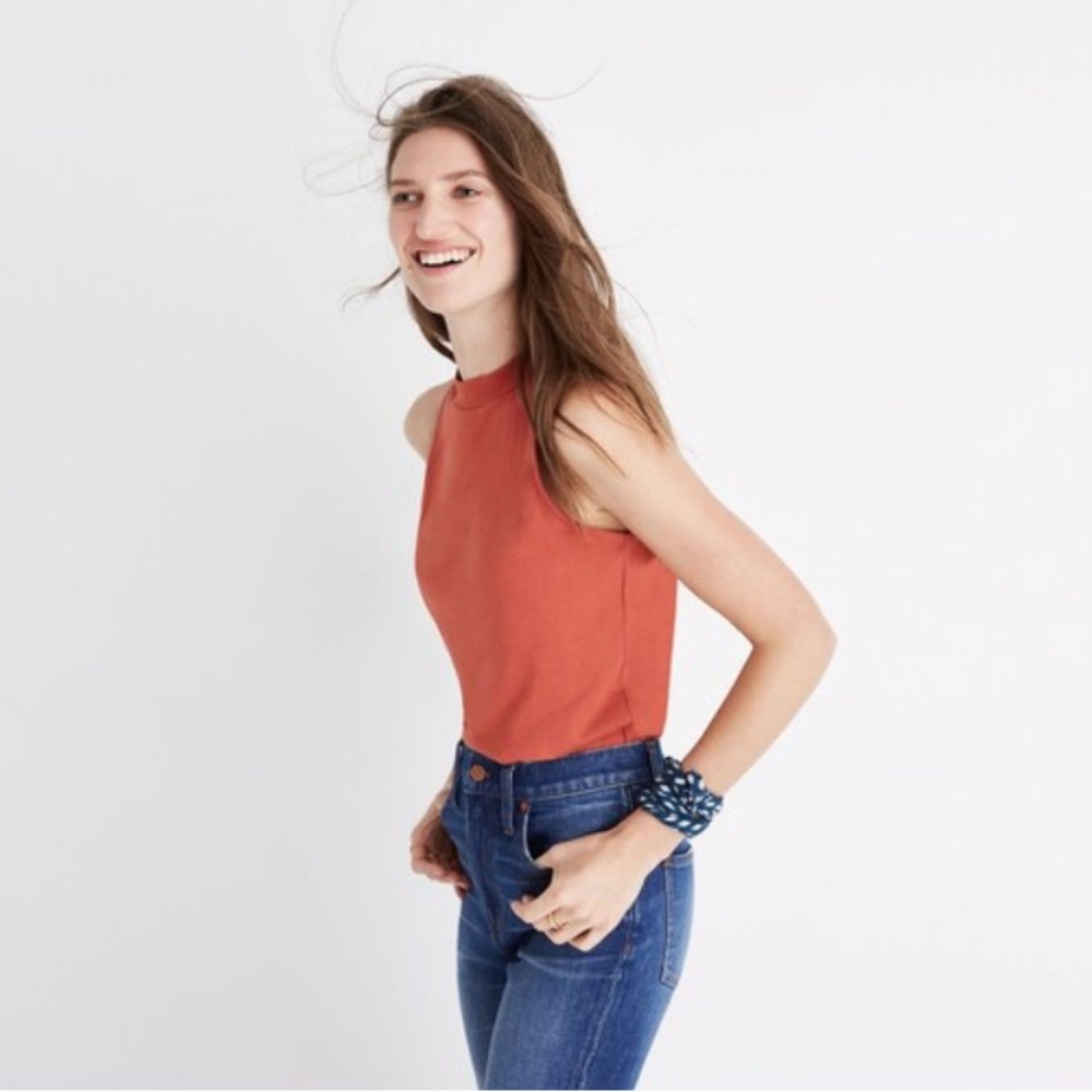 MADEWELL Mockneck Shirttail Tank Top Sleeveless XS 0 - Picture 3 of 9